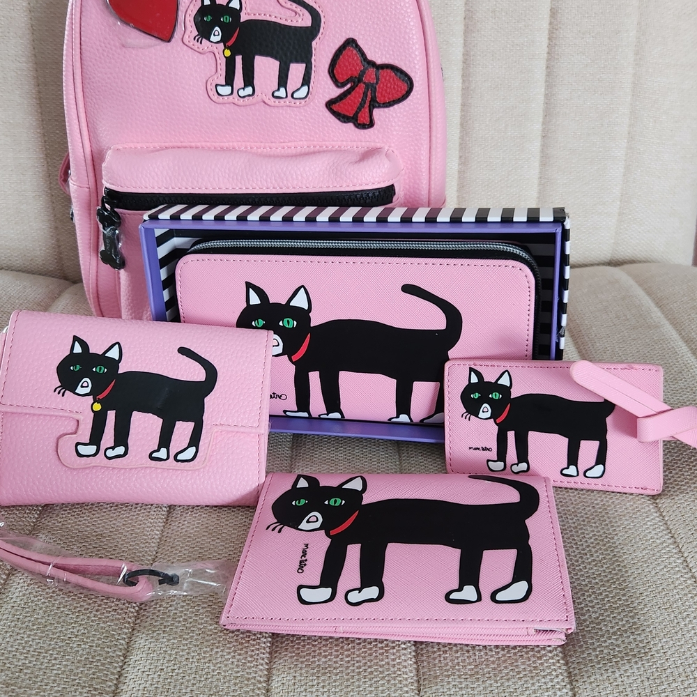 Marc Tetro Pink Backpack Wallet Set